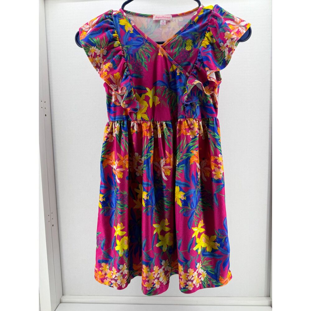 Tommy Bahama Girl's Colorful Summer Dress Flouncy Cap Sleeves  - Size 6